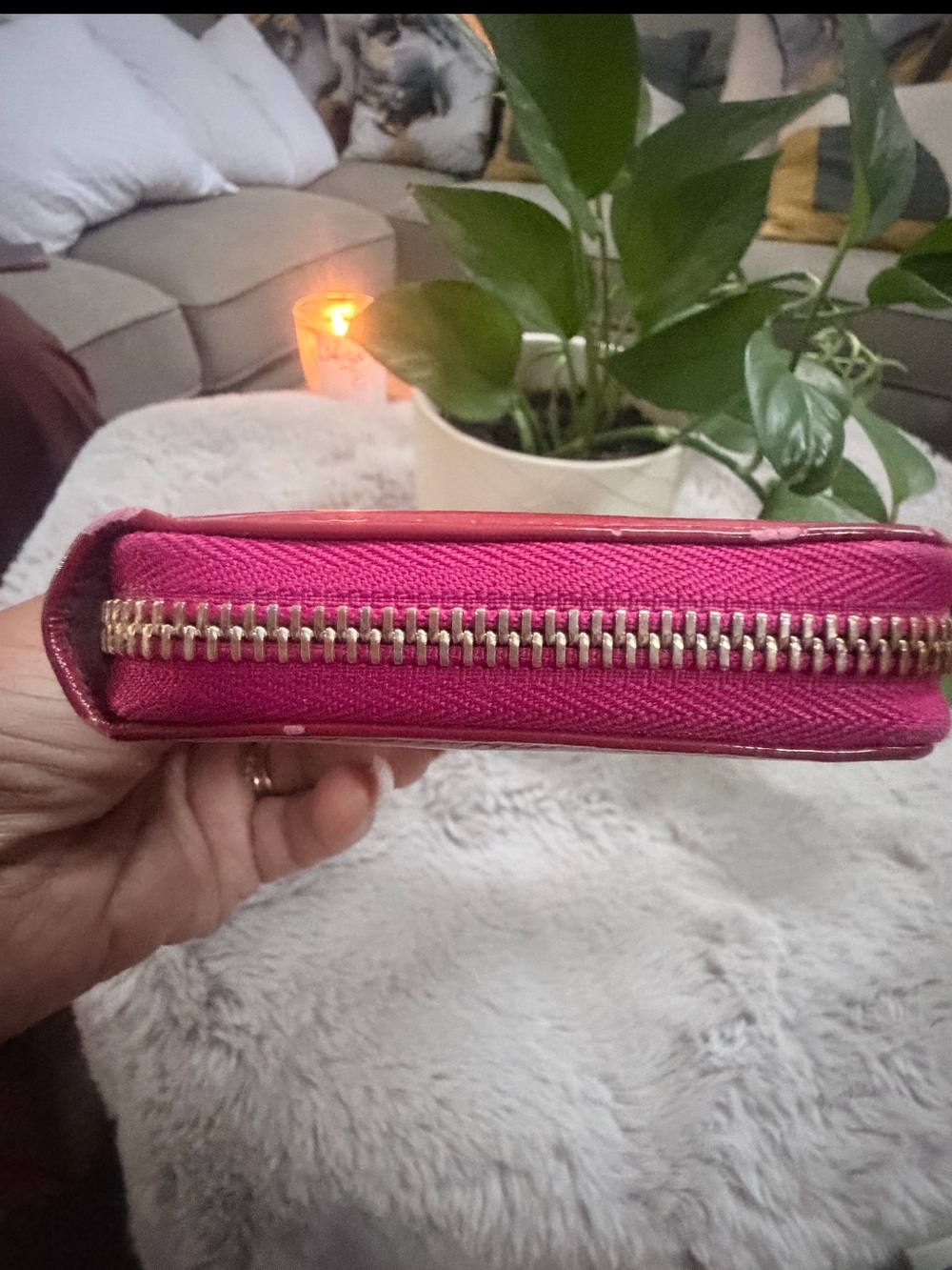 Gucci Patent Leather Zip Wallet - Raspberry Pink - Picture 3 of 7